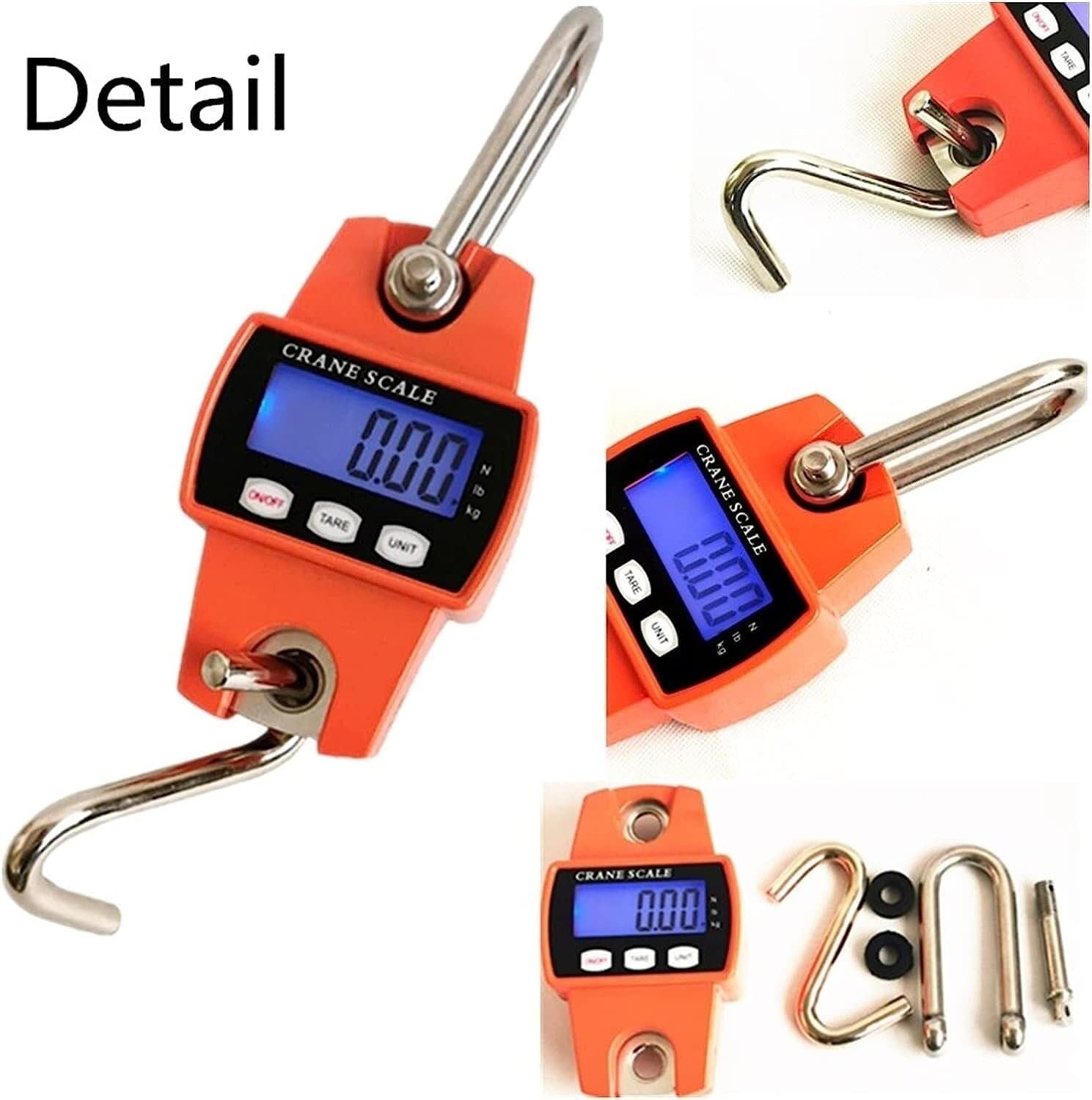 Industrial Ring Weighing Scale Digital Crane Scale 300kg/50g Mini Crane Scale Hook Scale Electronic Scale Heavy Duty Hanging Kitchen Scale with Accurate S Scale