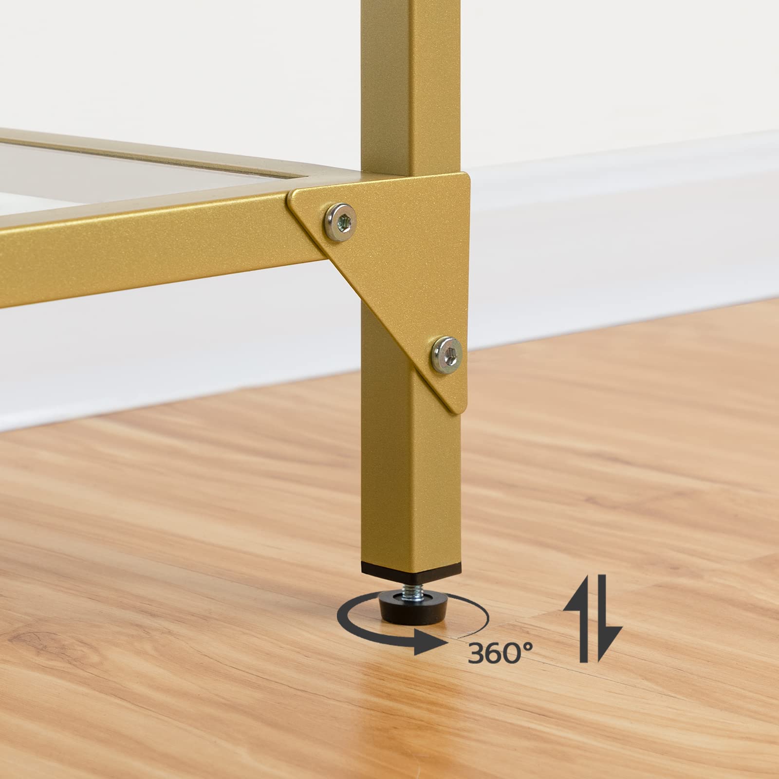 Handgemaakte salontafel 55 cm goud met gehamerd design