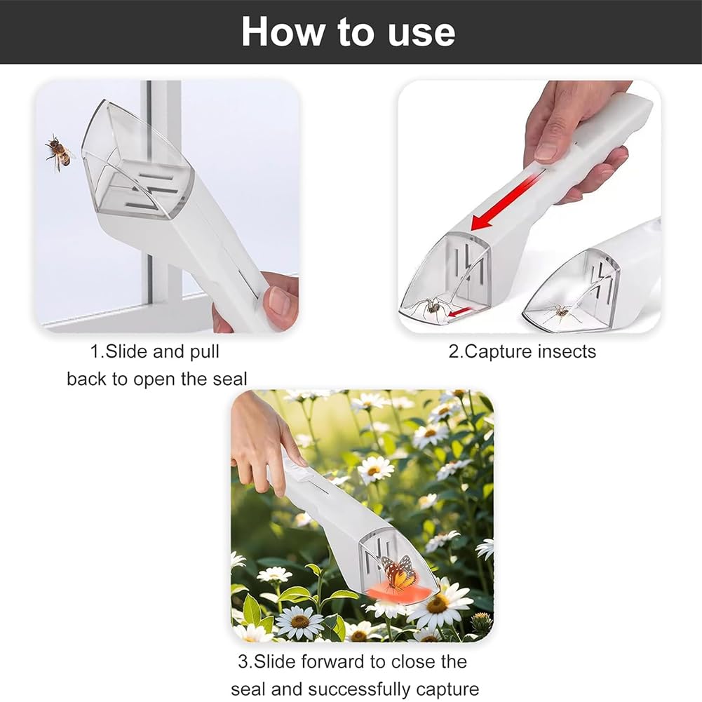 Attrape-insectes Vivant - Attrape-araignée Extra Long, Pour Une Capture Facile Piege A Araignees Interieur Coleopteres Araignees Blanc 95102419