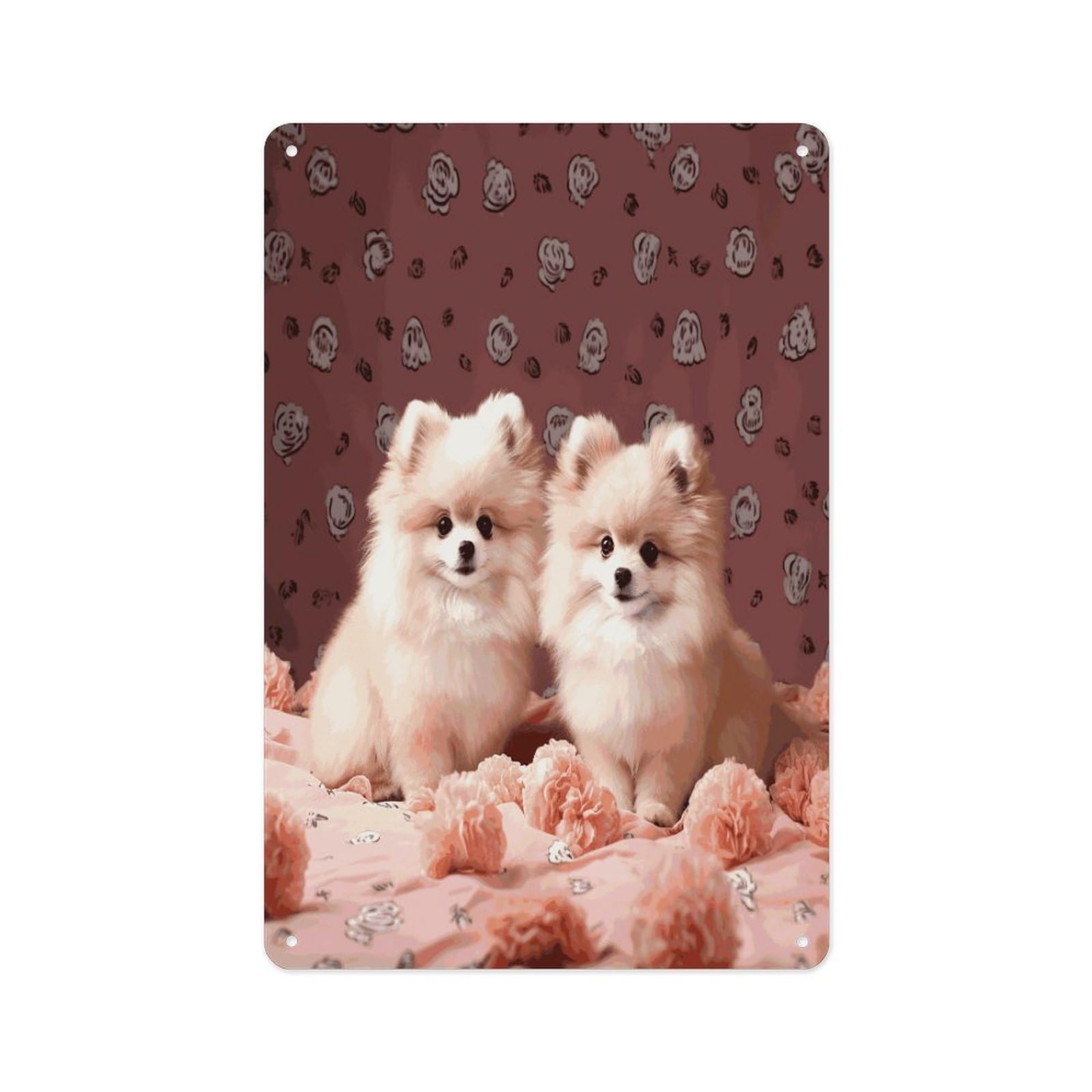Fekiloot Style Pomeranians Puppies And Point Wall Decor Metal Signs Tin Signs Poster