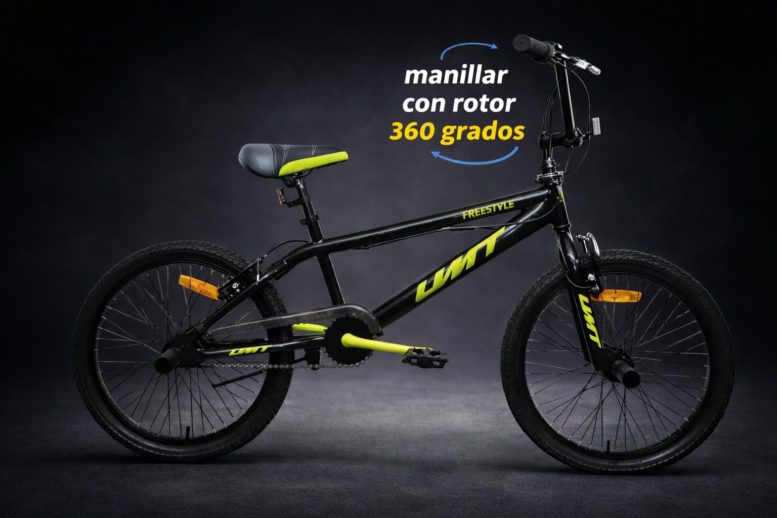 Bicicleta BMX 20 Pulgadas | BMX Freestyle + Rotor 360° + 4 Hubs + Frenos V-Break | Diseño Resistente y Original