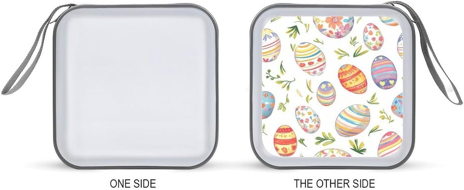Colorful Stripes Floral Easter Eggs CD Case DVD Storage Holder Binder 40 Capacity