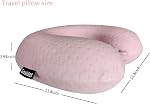 Oreillers de cou pour les voyages en sommeil Oreil de voyage rose Confortable U Forme Mémoire Mousse Oreillants Col et tête Soutien Portable Oreillon de voyage de cou approprié pour les avions, trains, auto-conducteurs