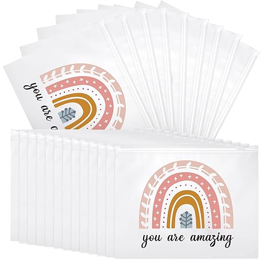 Reginary 50 Pcs Bulk Gifts Inspirational Gifts for Women Cosmetic Bag EVA You Are Braver Awesome Makeup Bag Mini Toiletry Bag with Zipper Encouragement Birthday Gift for Friends Church (Boho Amazing)