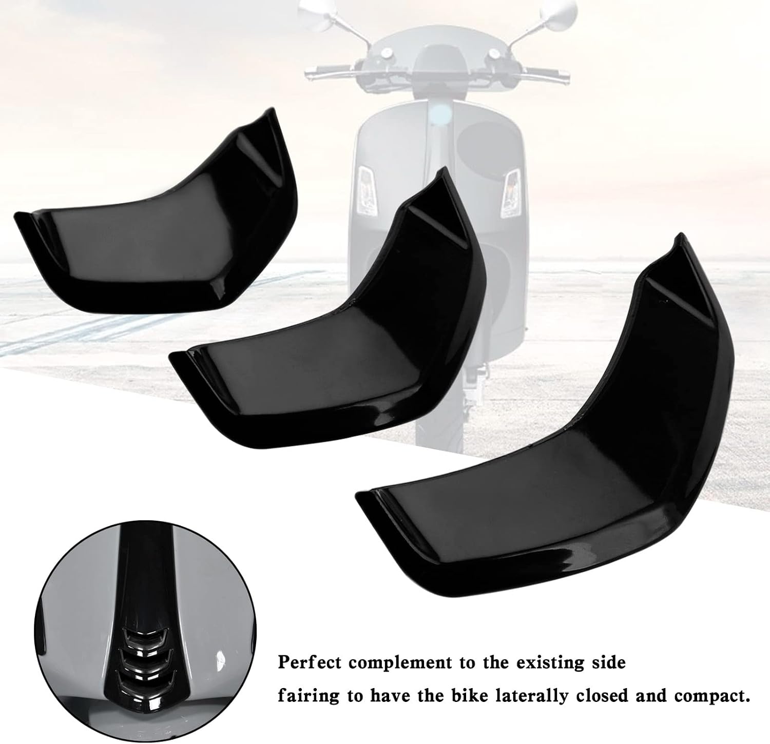 Front Decorative Horn Cover fit for Vespa GTV GTS300 GTS GTS HPE 2019 2020 2021 2022 Black