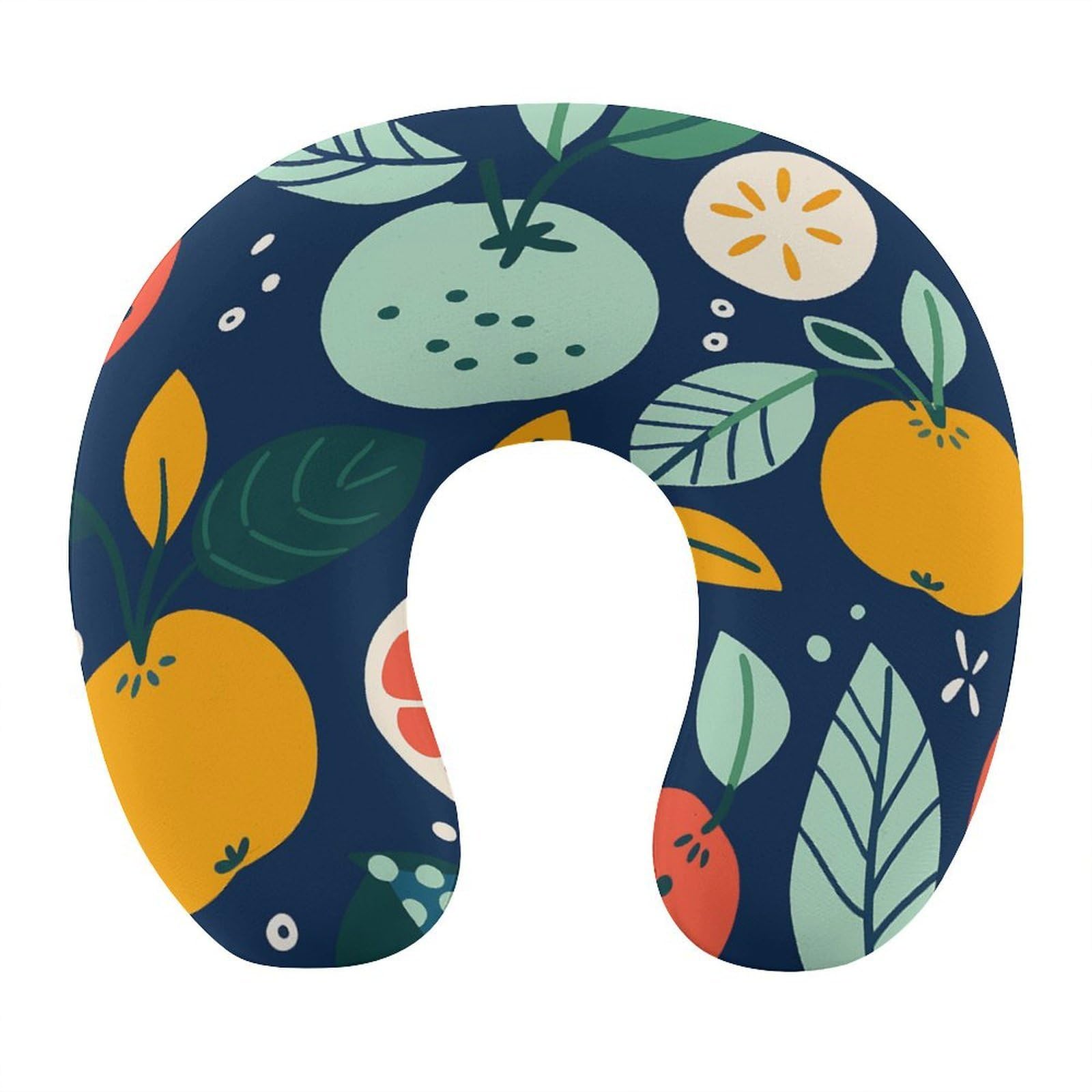 Btcowzrv Style Hand Drawn Fruits U Shaped Neck Pillow Travel Pillows