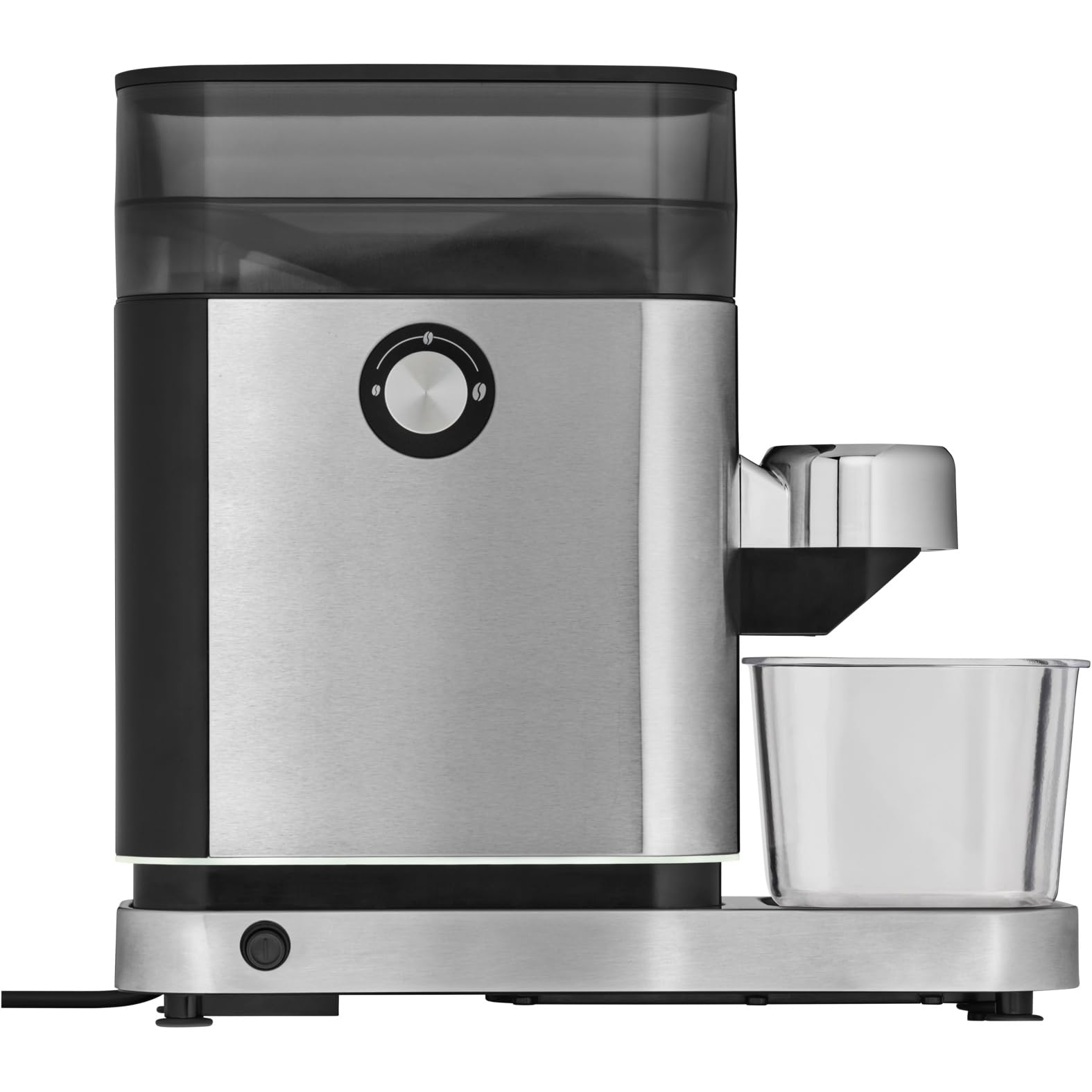 WMF Lumero elektryczny młynek do espresso 150 W, przyciski dotykowe LED, 40 stopni mielenia, pojemnik na kawę, stal nierdzewna Cromargan matowa