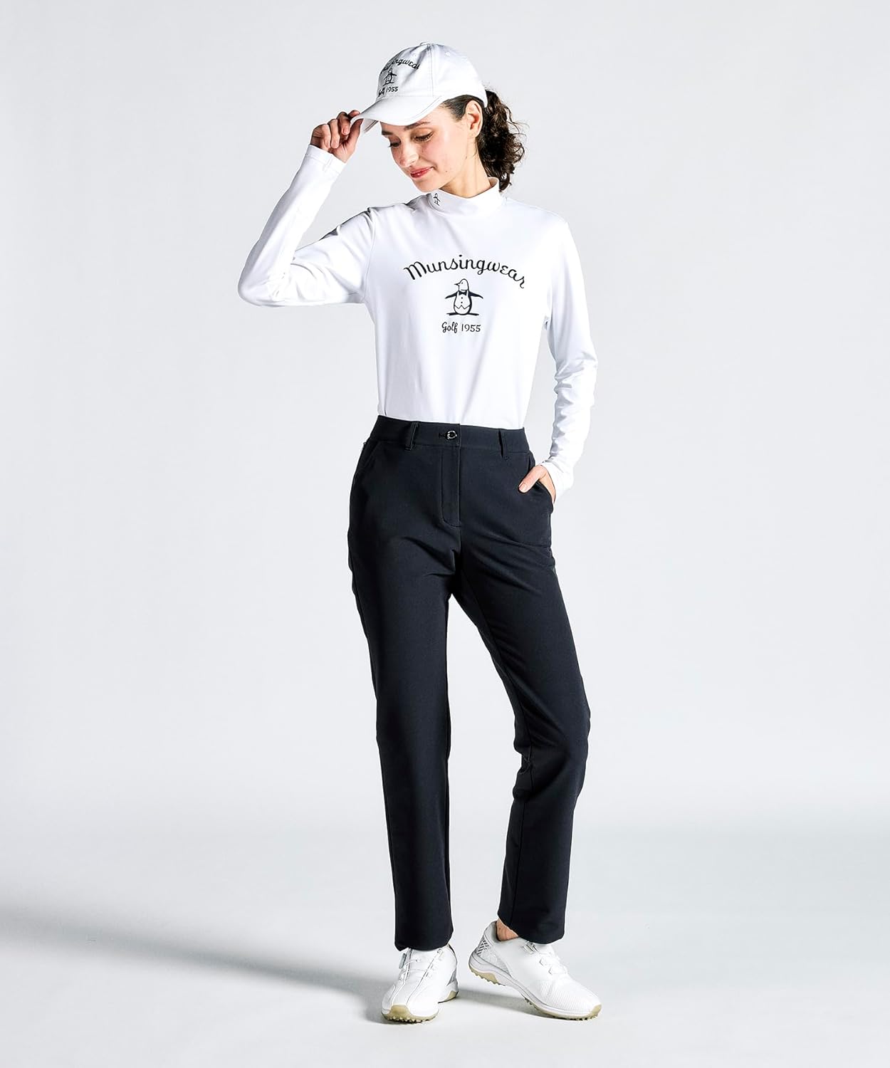 Munsingwear - マンシングウェア レディース ゴルフ ロングパンツ 起毛 秋冬 ホワイト L マンシングウェア レディース ゴルフ ロングパンツ 起毛 秋冬