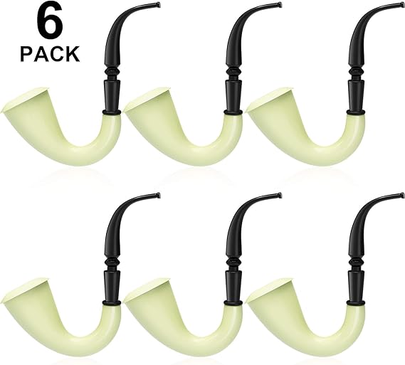6 Pieces Fake Smoking Pipe Costume Detective Pipe Costume Party