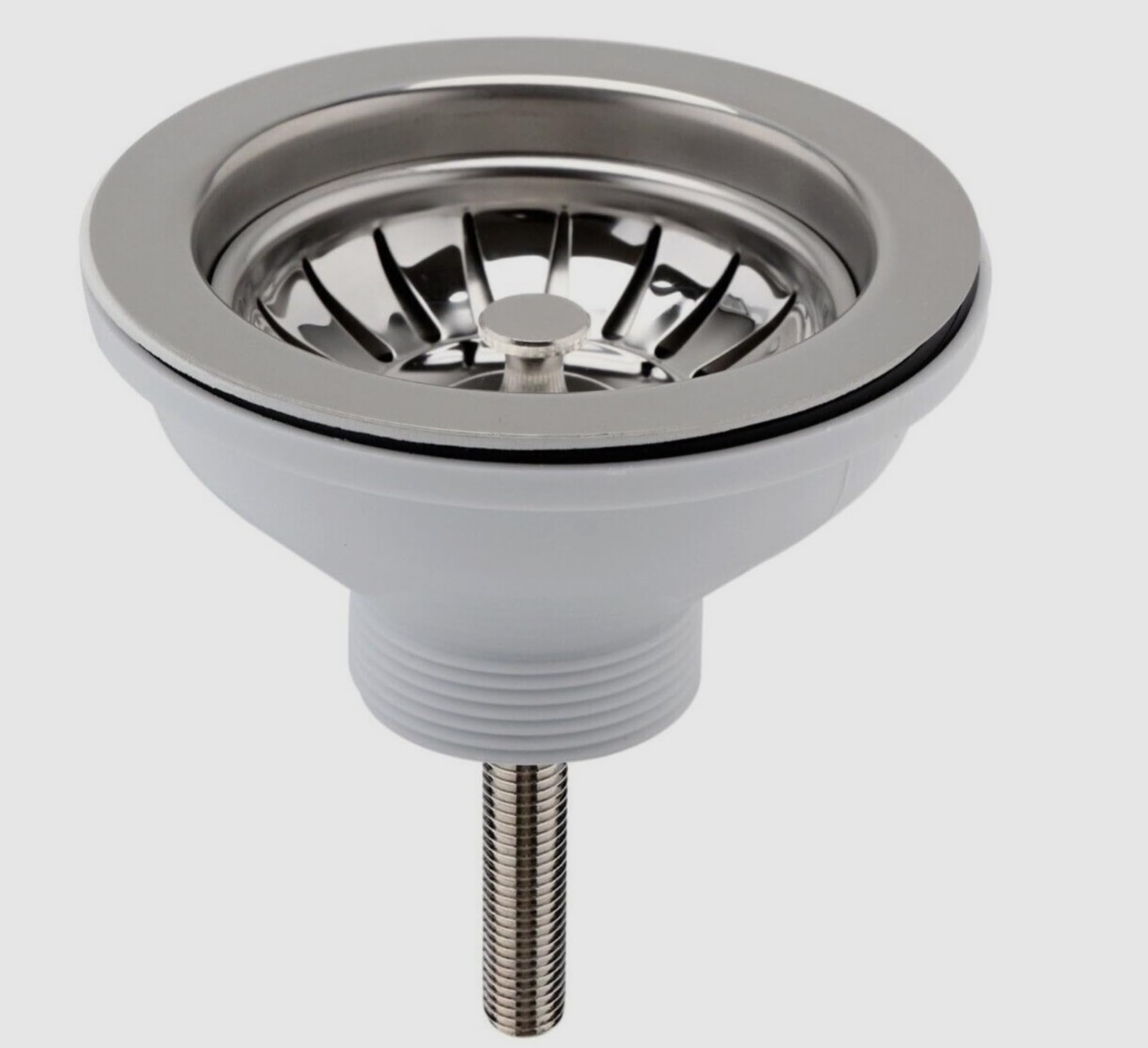 Housler Chrome 114Mm Kitchen Sink Basket Strainer Waste .Non- Rust Sus304 Stainless Steel.1½"Sink Hole Size 83-90 Mm 90Mm Long Screw. Suitable For Any Sink Including Buttler And Belfast Sinks
