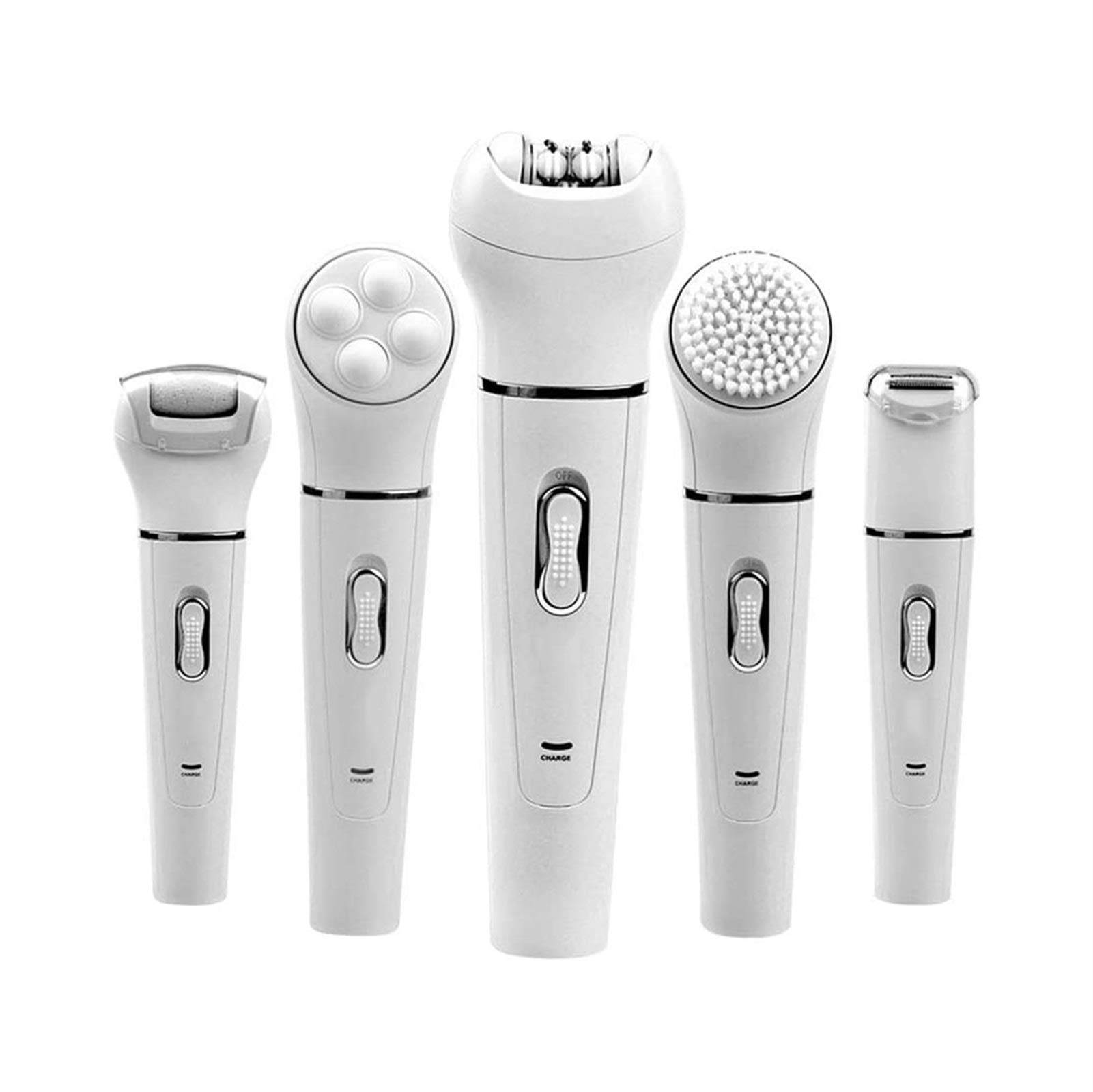 Facial Hair Removal for Women 5 in 1 Epilating Cleansing Brush and Skin Toning with 5 Extras
