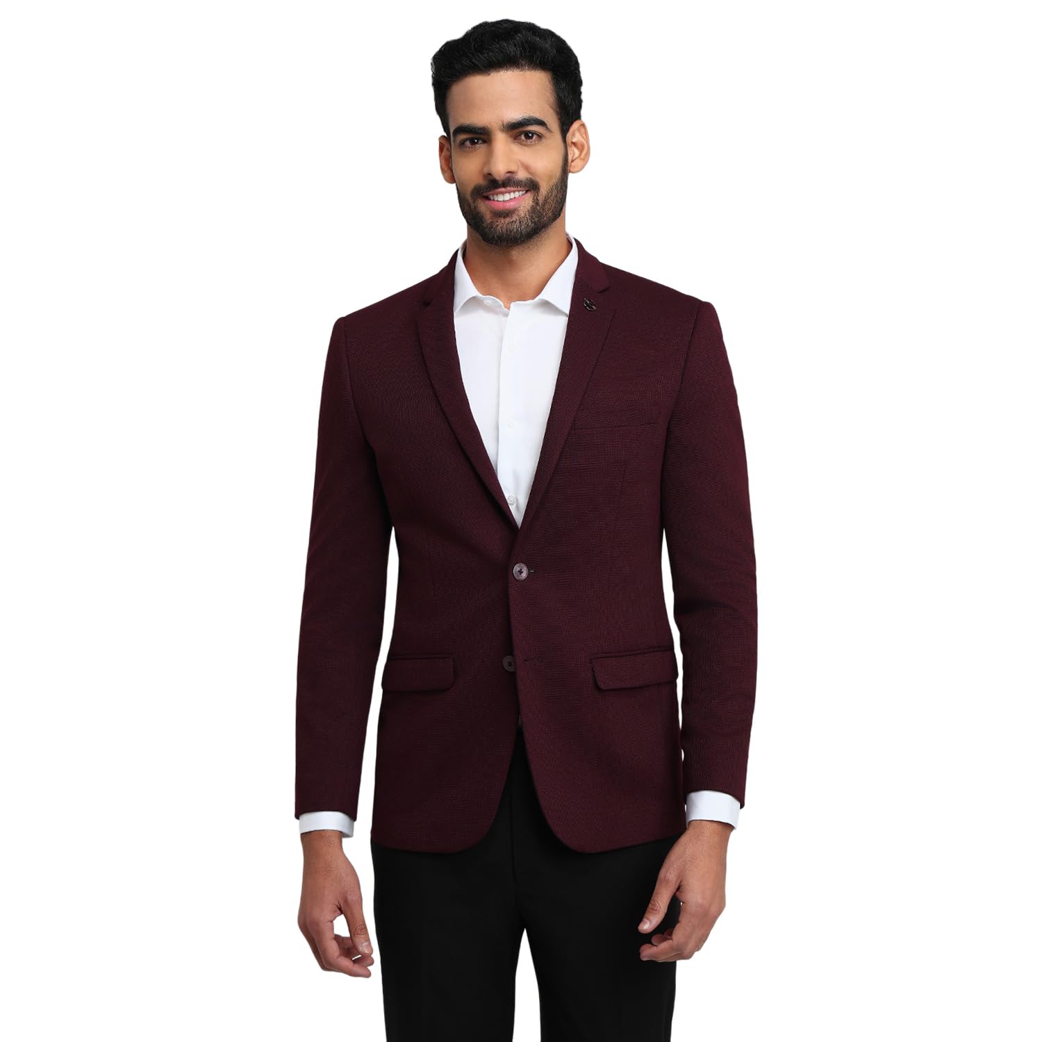 park avenue Men Super Slim Fit Solid Pattern Pure Polyester Notch Lapel Full Sleeve Formal Blazer-picture-19