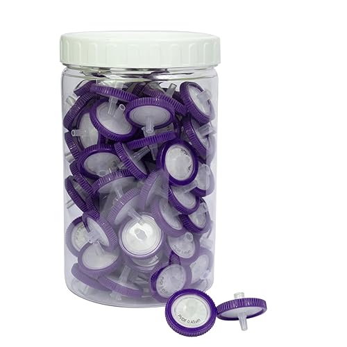 Miniatura 7 de Labfil - Filtros de jeringa PVDF, filtración hidrofóbica de 0,22 um micrones, tamaño de poro, 0.984 in, diámetro de membrana, disco de membrana PVDF
