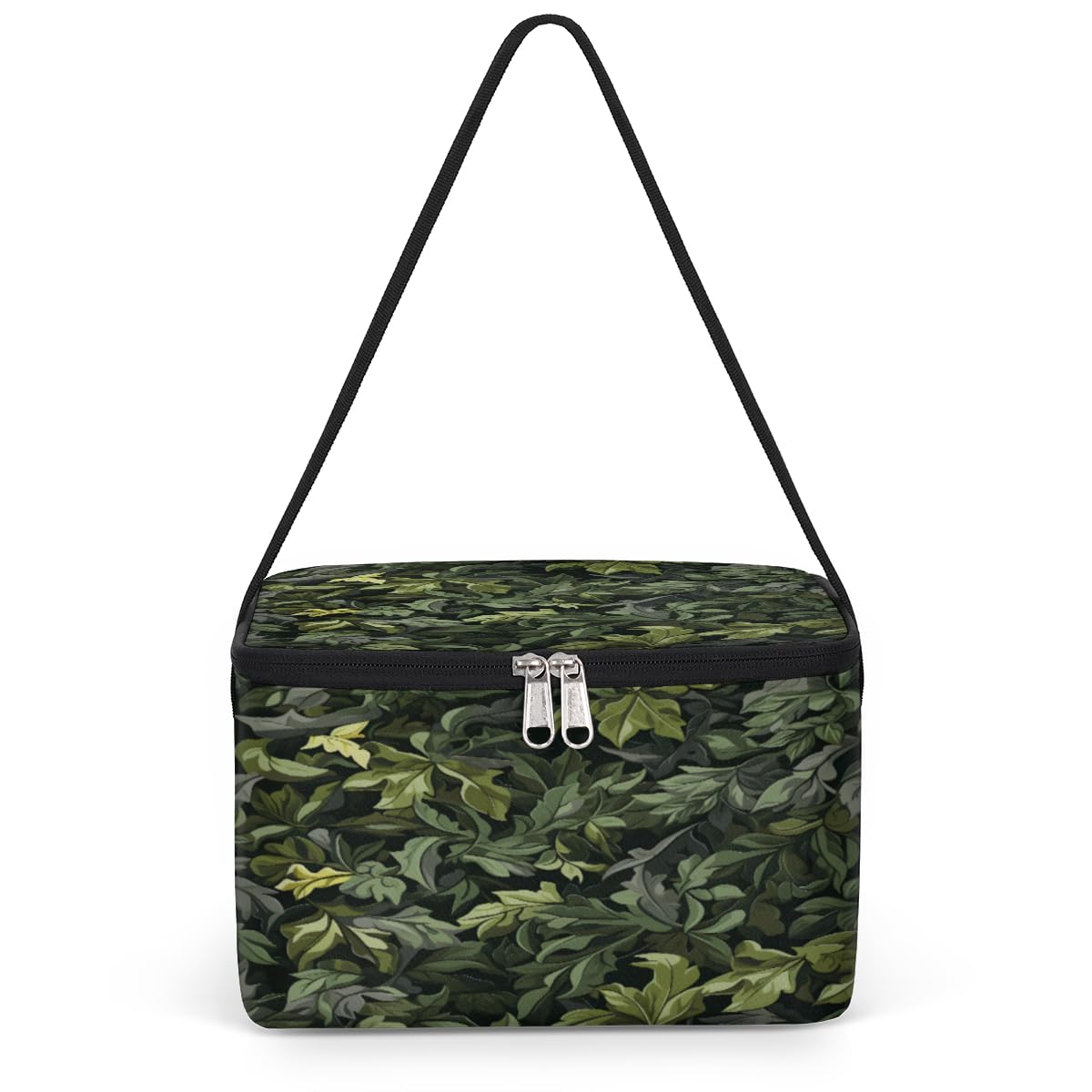 GzLeyigou Leaves Lunch Bags for Women Men 9 Cans, Hot & Cold Food Delivery Bag Insulated Grocery Bag Insulated Lunch Box Camouflage Cooler Bag for Office Work Picnic Beach