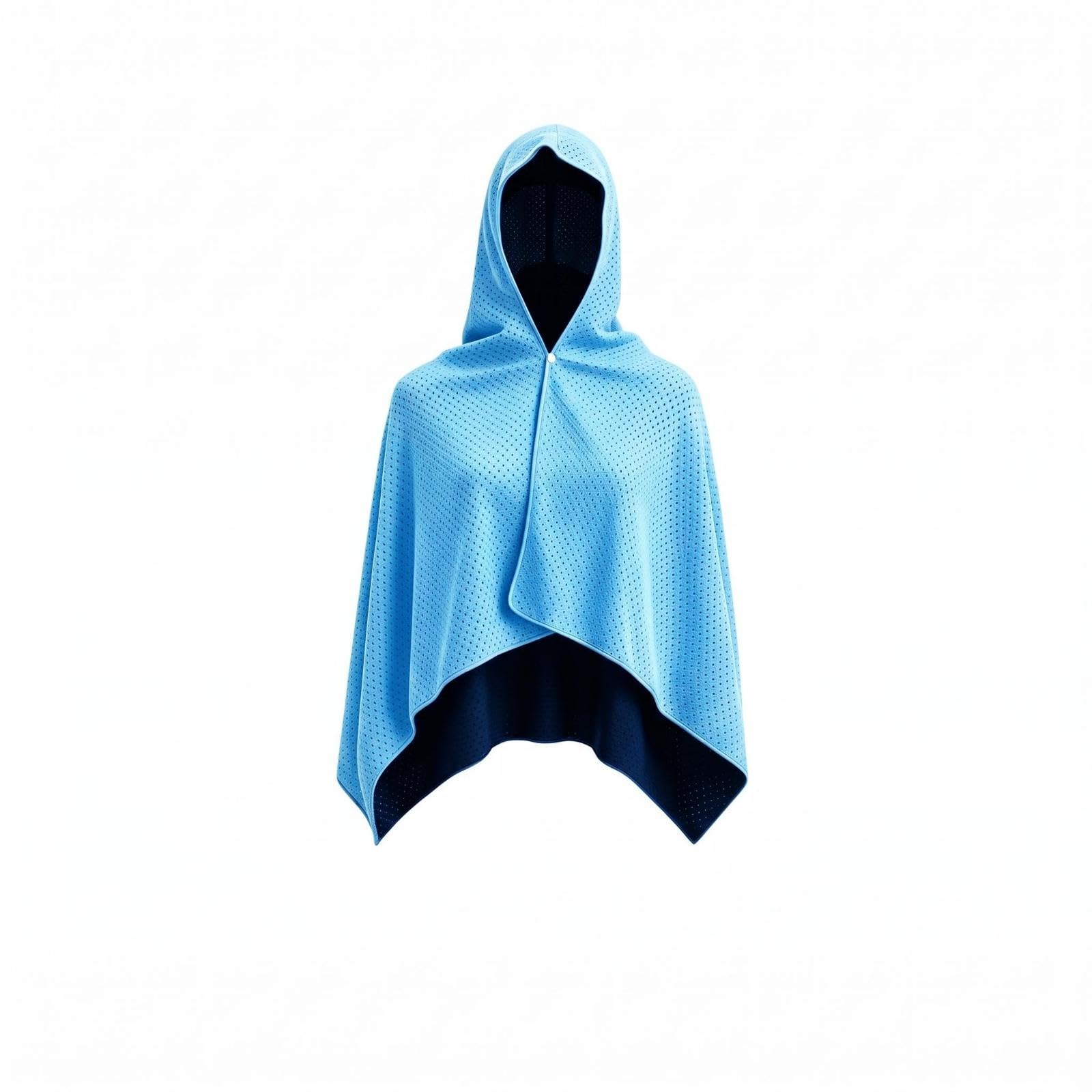 Hooded Sun Shroud Breathable Sun Protection Shawl Quick-Quick-Dry Mesh Poncho Sky Blue-image-47
