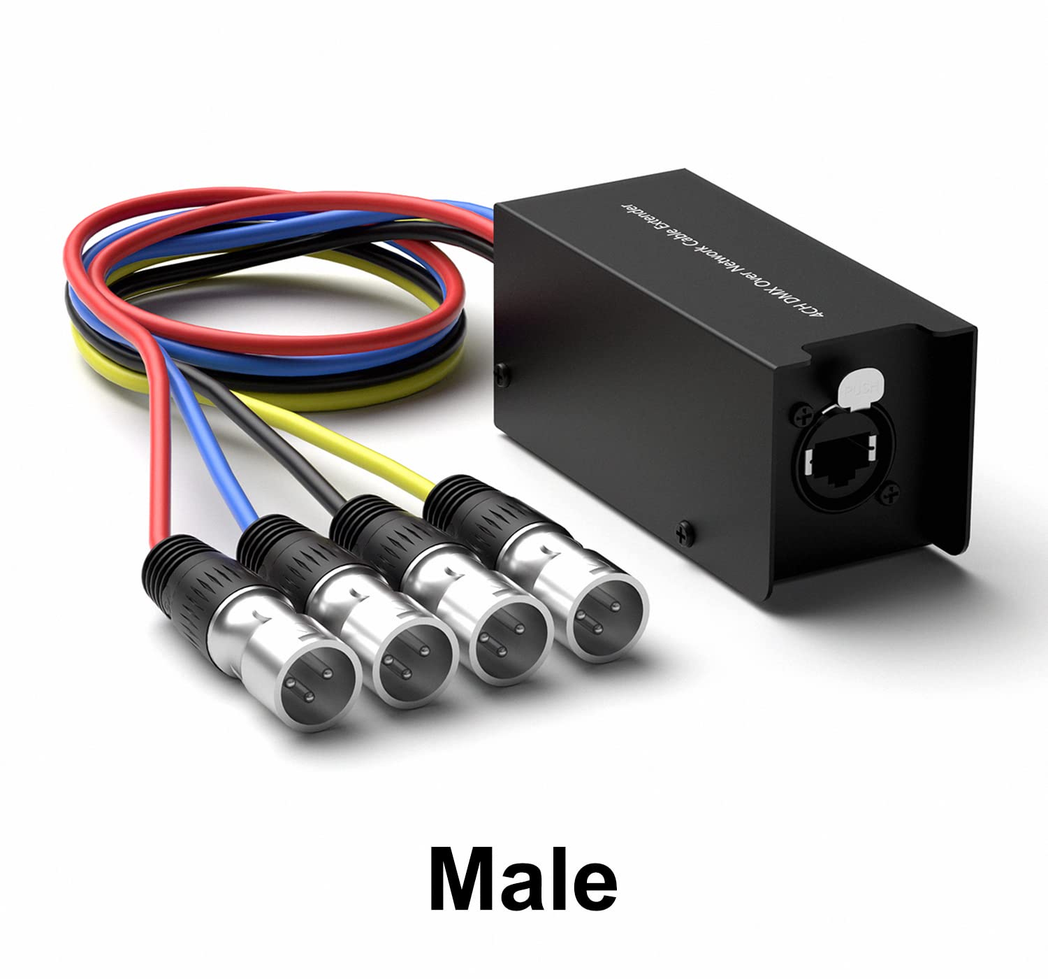 VANDESAIL 4 Channel XLR Snake - DMX Cable Breakout With RJ45 Ethernet Extension For Audio & Lighting