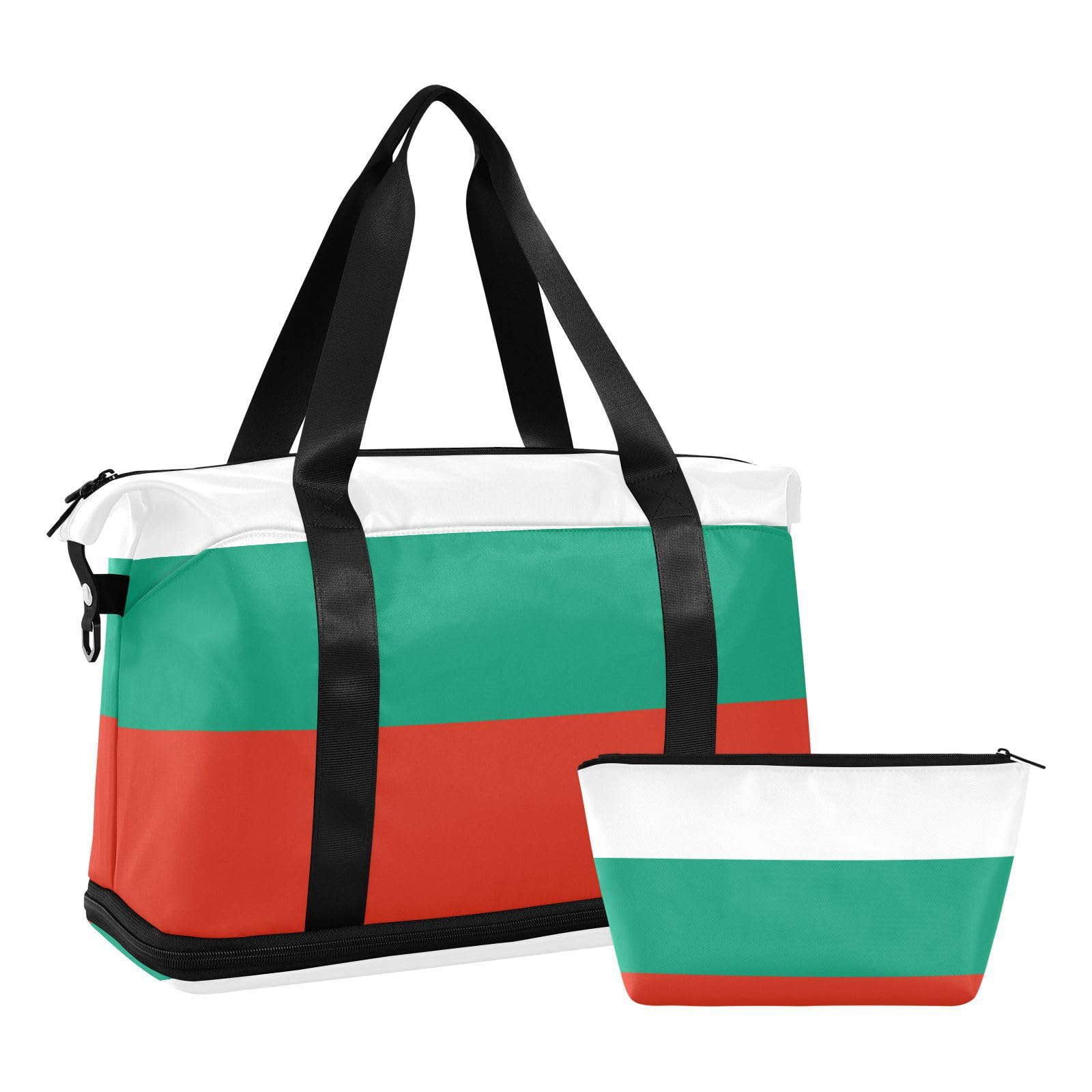 Flag Bulgaria Bolsa de viaje de fin de semana con bolsillo húmedo, correa ajustable, bolsa grande para gimnasio plegable para hombres y mujeres
