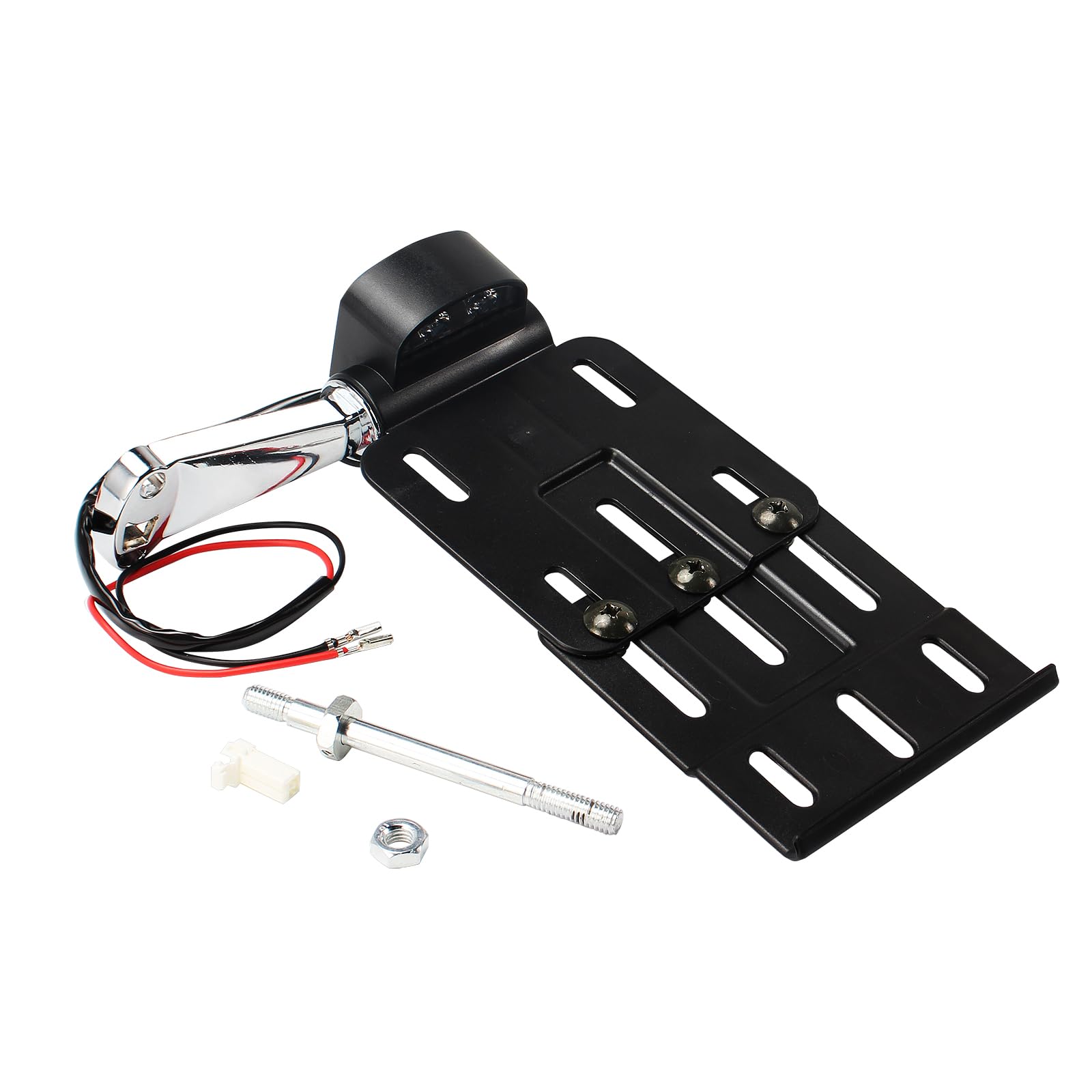 Motorcycle Rear Side License Plate Bracket Holder with LED Light Compatible with Harley Sportster 2004-Later XL883 XL883L XL1200 XL1200X… (Chrome)