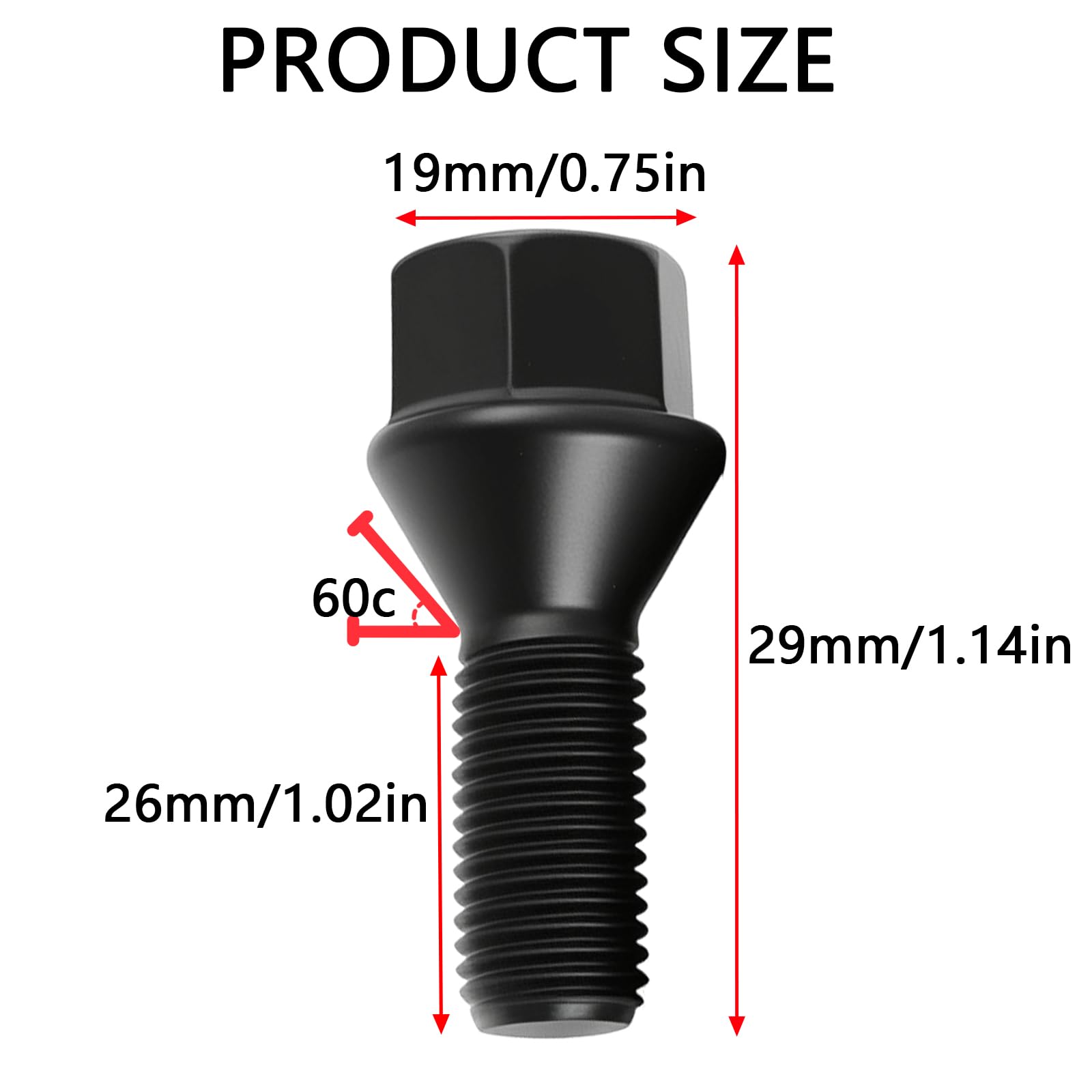 20 Pezzi Dadi Ruota M12x1.25 Compatibili con Jeep Compass 2018-2024 Cherokee 2014-2013 Chrysler 200 2015-2017 Dodge Dart 2013-2016 – Dadi a Esagono 19mm, Gambo 28mm, Finitura Cromata Set di Dadi