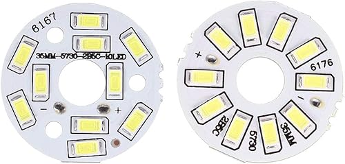 uxcell Bombilla de chip LED 300mA 5W 10 LED 5730 dispositivos montados en superficie Módulo de aluminio Tablero blanco puro Super brillante 1.378 in