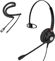 Vista 12 de IPD IPH-160 Auriculares para teléfono con micrófono con cancelación de ruido para oficina y centro de llamadas. Compatible con todos los teléfonos