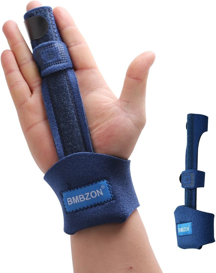 BMBZON Finger Splint Finger Splint Finger Phalanx and Metacarpal Fixation Belt Adjustable Pinky Finger Splint Malleable Metallic Hand Splint Pain Relief Finger Support