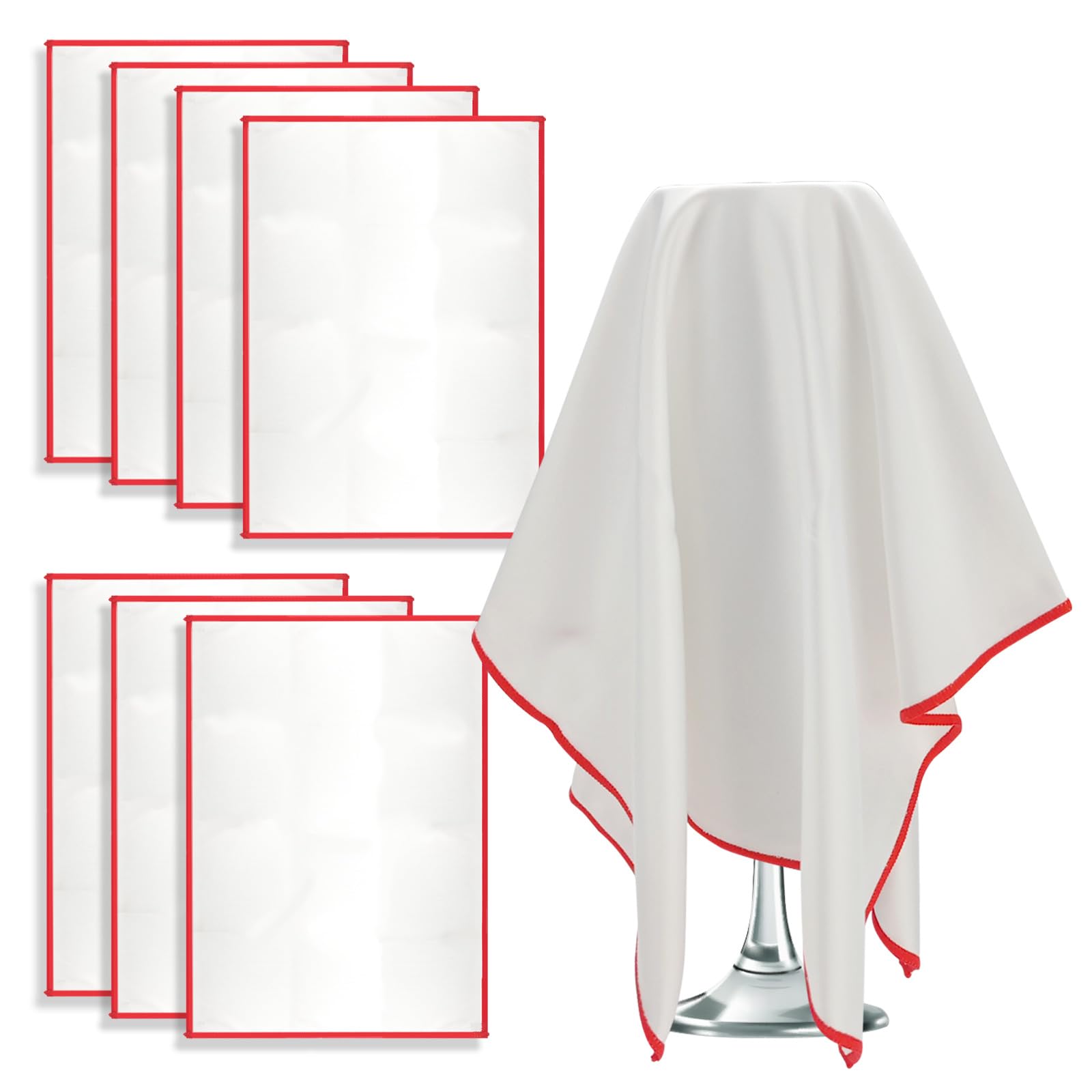Thatyro White 8 Pieces 13.7" X 19.6" Fiber Wine Glass Polishing Cloth, Premium Glass Cleaning Cloth Lint Free, Kitchen Polishing Towels For Glassware Window Stemware Dish Mirrors Eyeglasses (8)