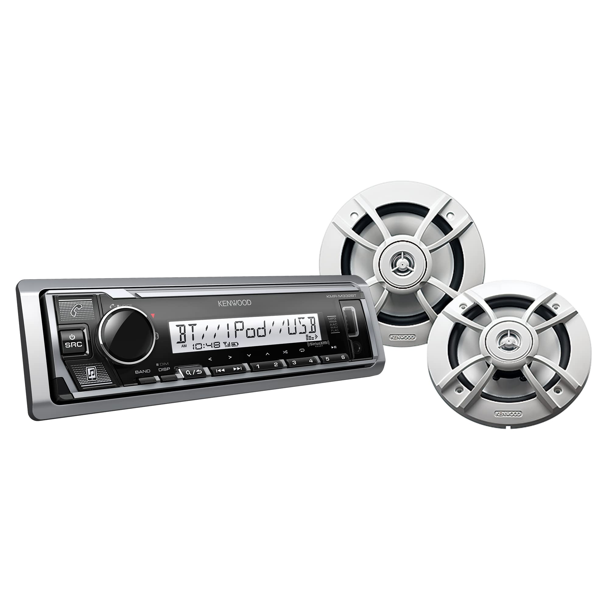 KenwoodPKG-MR3321BT Marine Audio Receiver Speaker Package KMR-D332BT & KFC-1613MRW