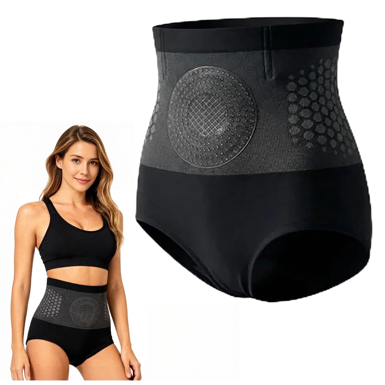 Moringa 4-in-1 Mikropartikel Sculpting & Fettverbrennungs-Shorts,Thermogene Fettverbrennungs-Formungsshorts,Nahtlose Shapewear-Hose mit hohem Bund und Bauchkontrolle für Damen,Yoga(L)