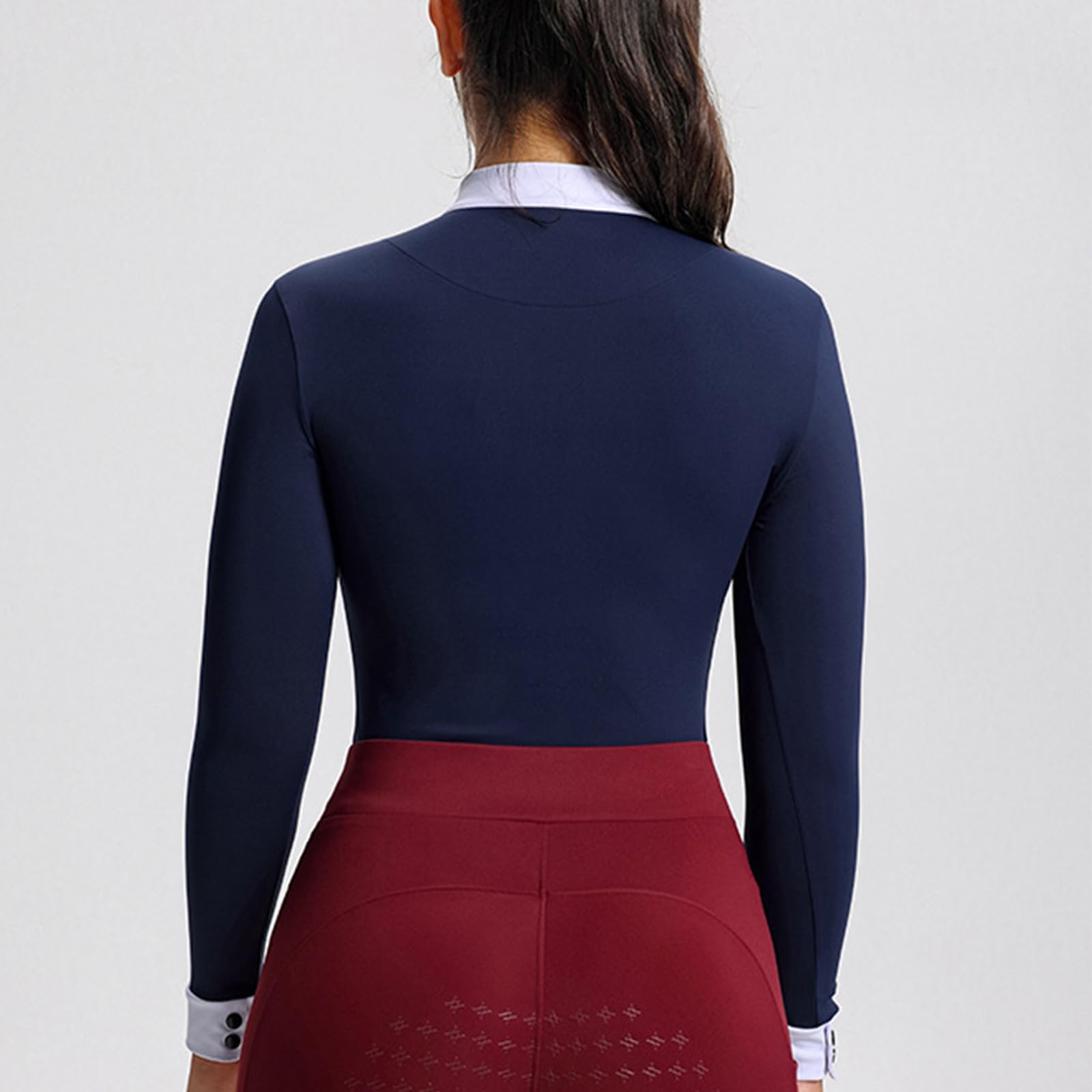 Camiseta de equitación para mujer, manga larga, para equitación, espectáculo de equitación