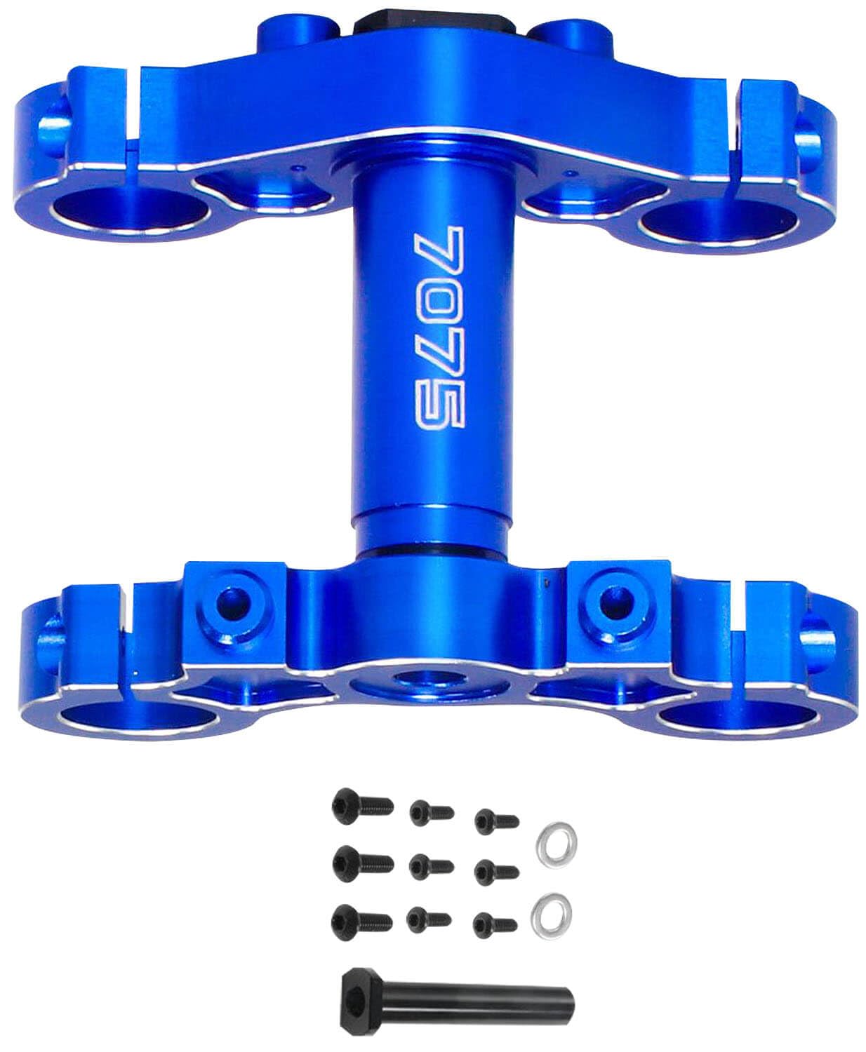 hopsupRC Aluminum 7075 Triple Clamp Set Upgrades Part for 1/4 Promoto MX Motorcycle Dirt Bike RTR FXR LOS06000 LOS06002,Blue