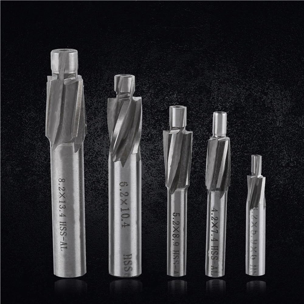 5 Brocas avellanadoras for Fresas de ranurar, precisión for avellanar, HSS 4 Flautas M4, M5, M6 y M8