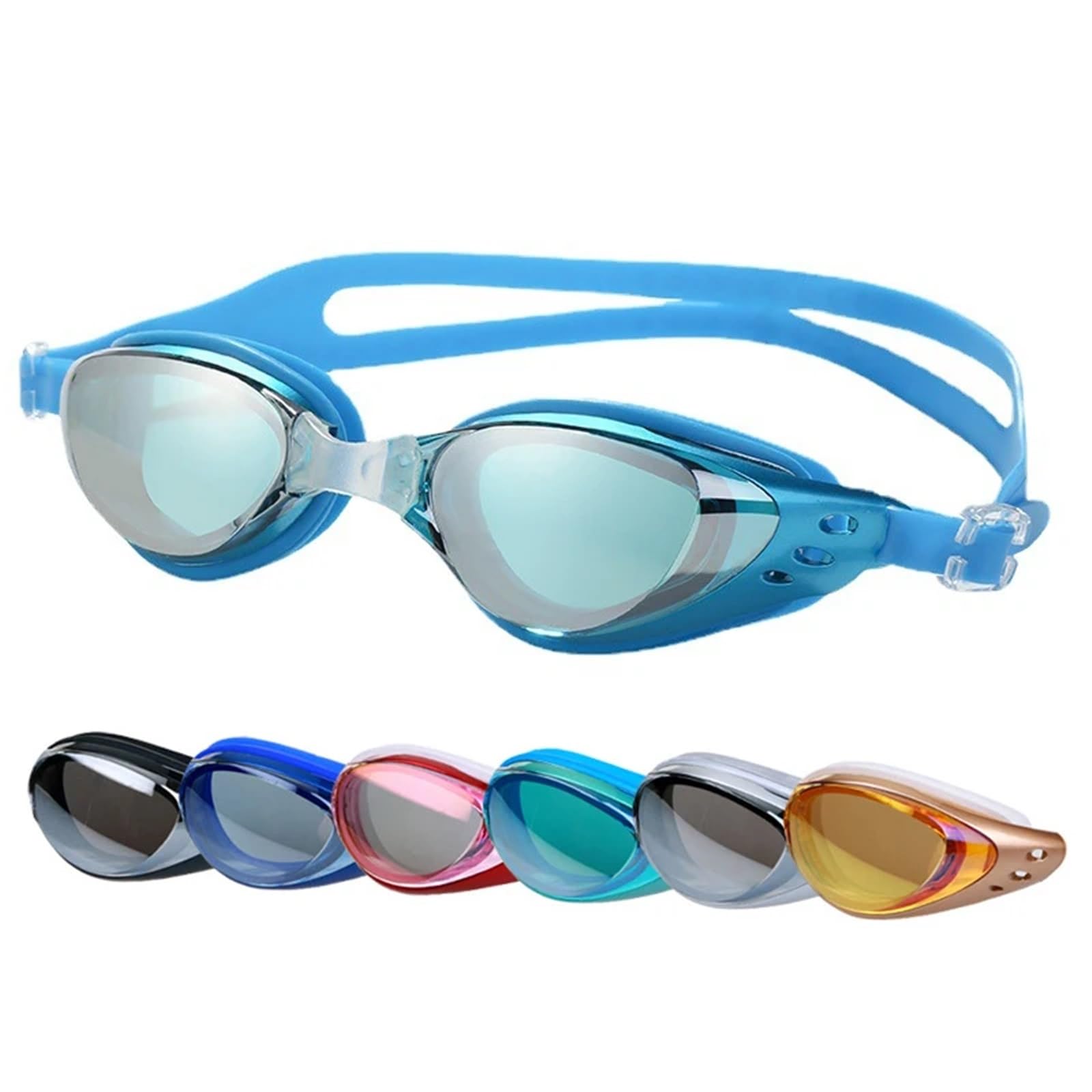 Schwimmbrille Beschichtung Schwimmbrille Professionelle wasserdichte Anti-Beschlag-Schutzbrille Schwimmbad Wassersportbrille for Männer Frauen für Erwachsene