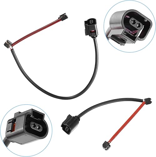 Miniatura 4 de ACROPIX Repuesto de plomo para sensor de desgaste de pastillas de freno delanteras y traseras para VOLKSWAGEN TOUAREG - Paquete de 4 negro y rojo