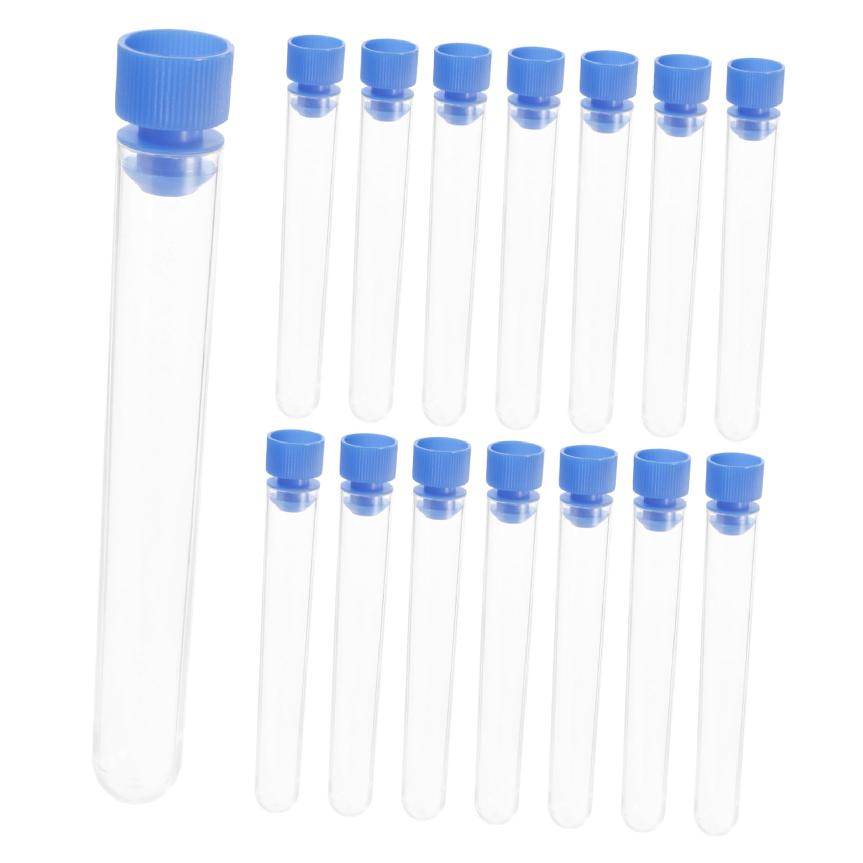 HAWILLOSCH Sturdy 15x100mm Lab Test Tubes 50pcs Plastic Tube Set for Daily Use Random