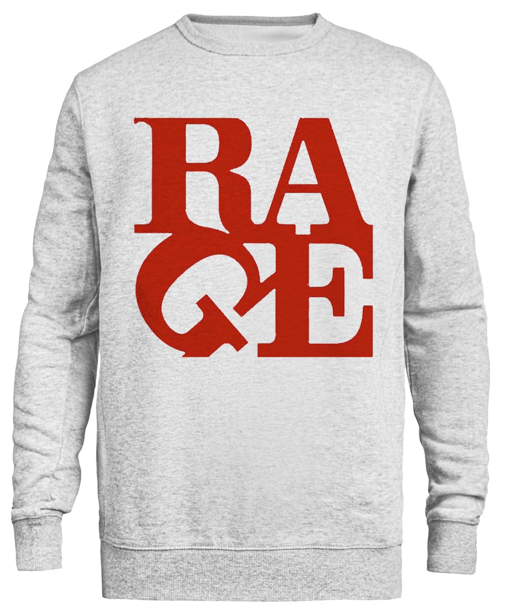 Rage Felpa Unisex Grigia Girocollo Eco-Friendly