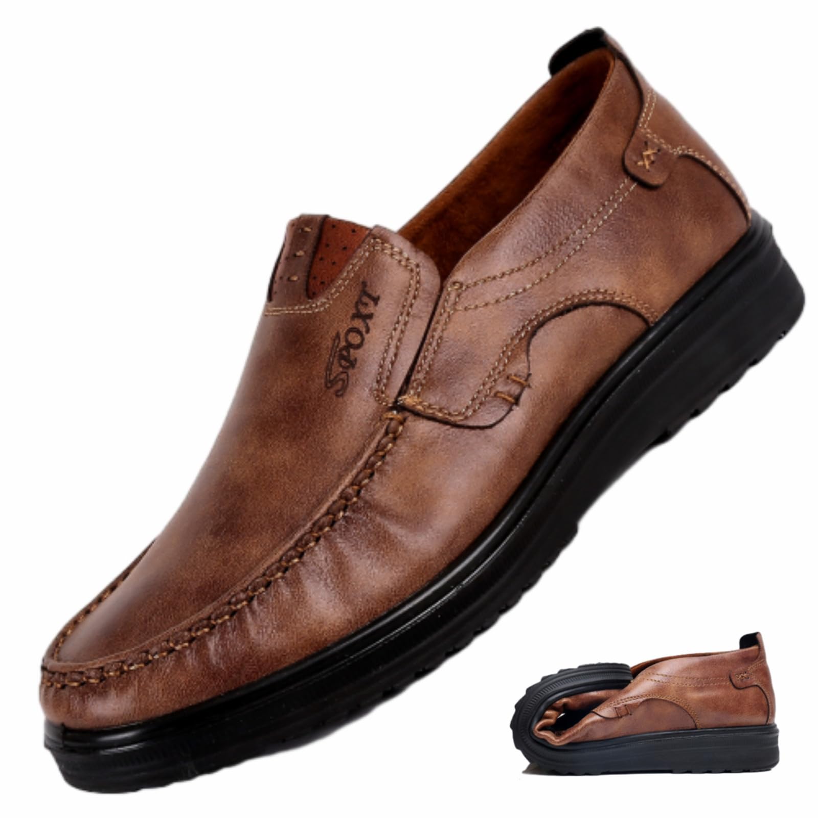 Mocasines ligeros de piel auténtica para hombre, informales, de negocios, mocasines para hombre, mocasines de conducción para hombre
