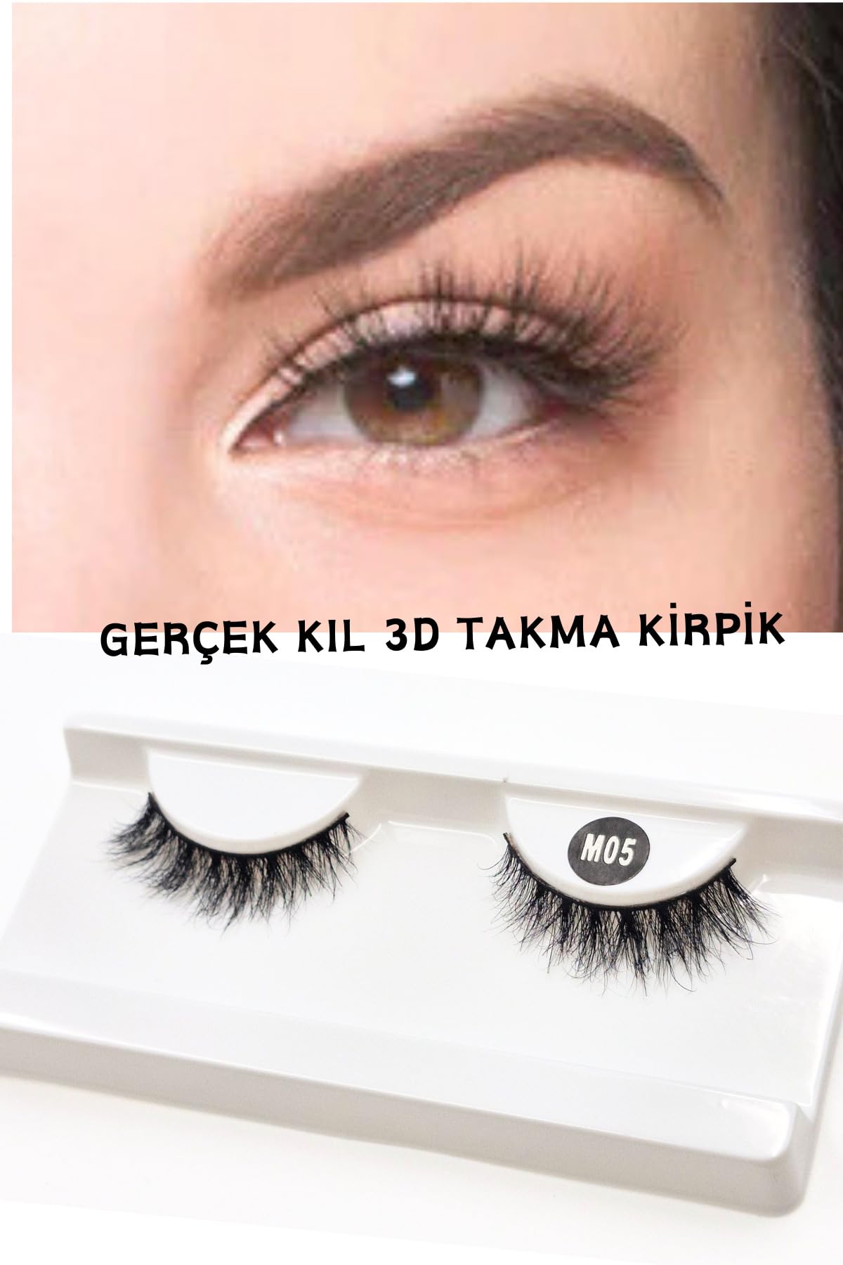 ruby face Doğal Görünümlü Gerçek Kıl Tam Boy İpek Takma Kirpik (1 Çift) - Mink Eyelash No: M05