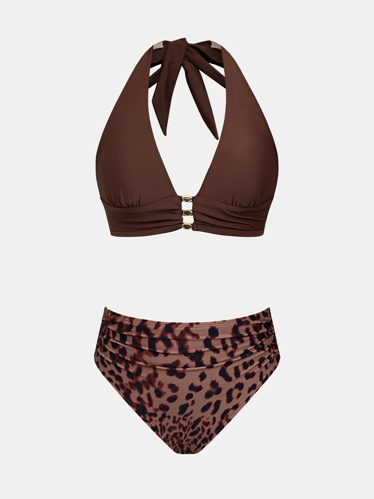 CUPSHE Maillot de bain deux pièces pour femme avec col en V et dos nu