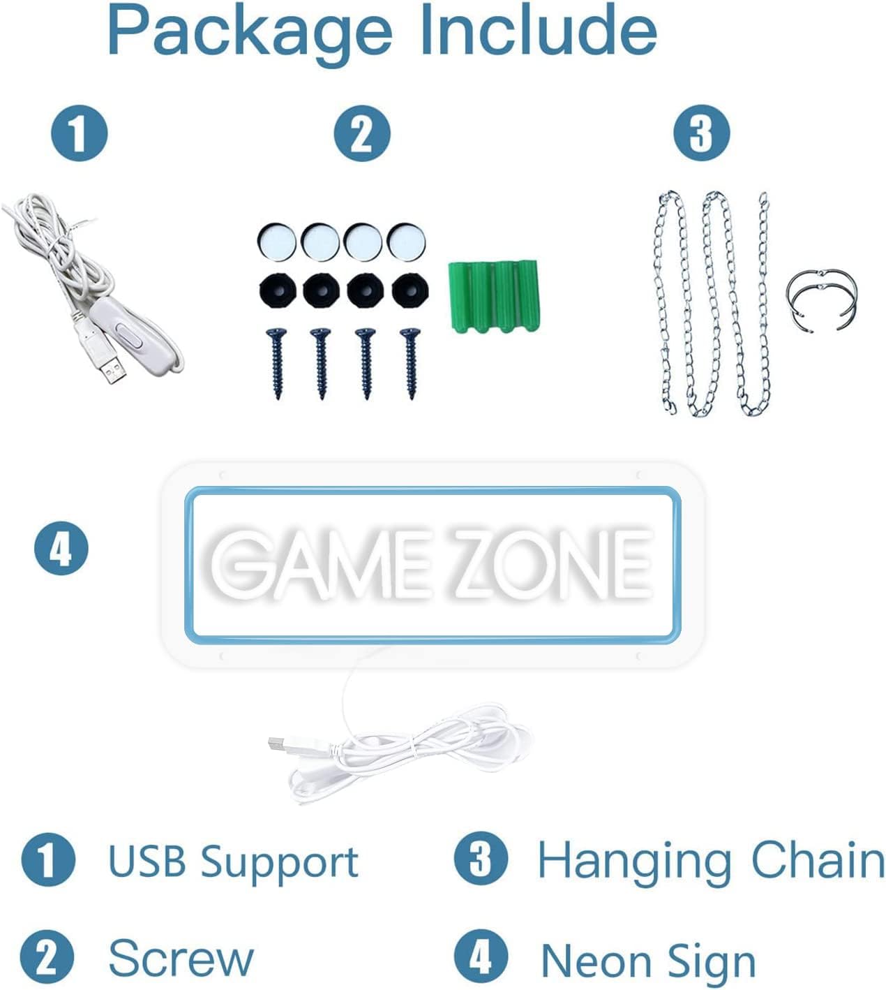 Game Zone Neon Signs for Gamer Room Decor, Gaming Light Neon Sign for Wall Decor, Bedroom, Game Room, Led Signs Gamer Gifts for Gamer, Boys, Teens, Men, Friends - 15.7x5.9in - Image 6