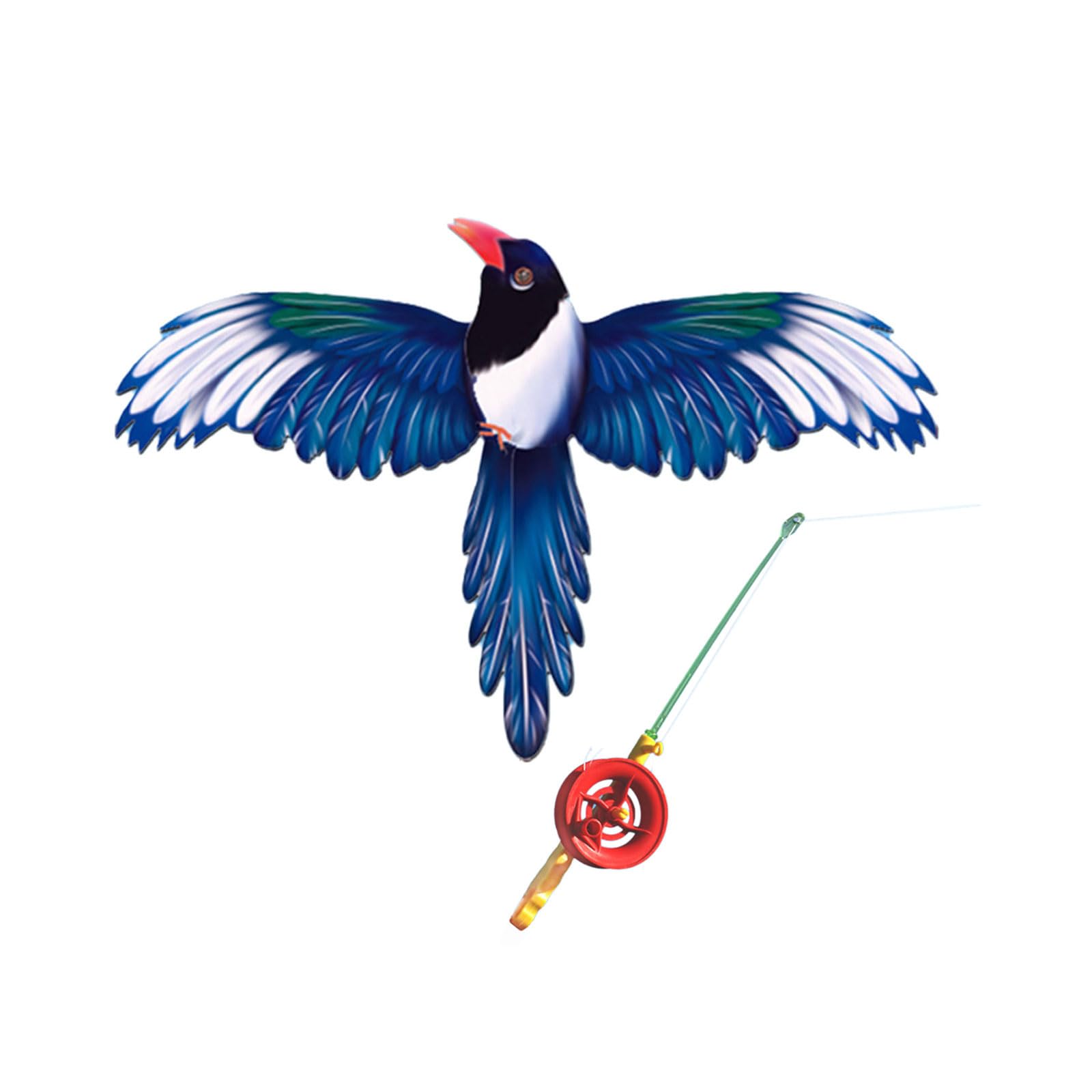 Dynamic Wing Kites Flying Fishing Rod Child Beach Flying Vacation Outdoor Backyard Toy Family Activity Dynamic for Kids Family Gathering