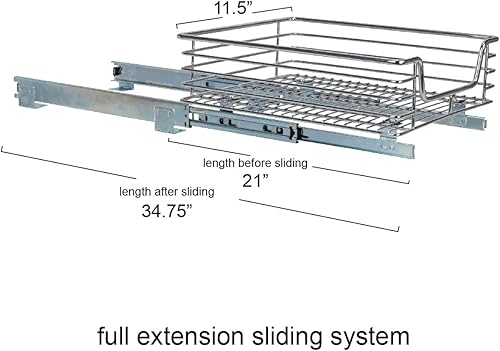 Miniatura 6 de Household Essentials C1221-1 Glidez - Organizador deslizante extra profundo para debajo del fregadero estante extraíble para gabinete cromado 115
