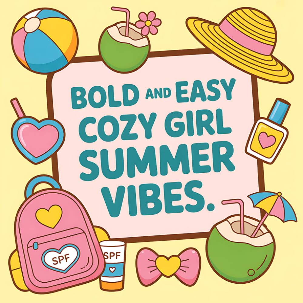 Cozy Girl Summer Vibes Coloring Book: A Cute and Relaxing Summer Coloring Book for Girls with Cozy Aesthetic Vibes