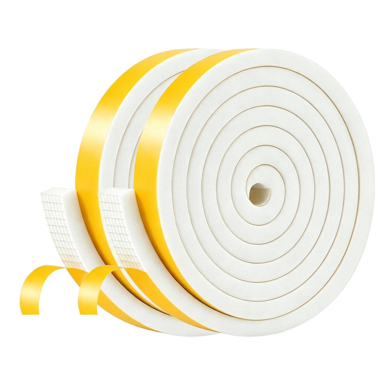 Draught Excluder for Doors,Draft Excluder for Windows,High Density CR,Strong Adhesive,Soundproof,Foam Tape for Door,Window(White,20mm x 10mm x 4M)