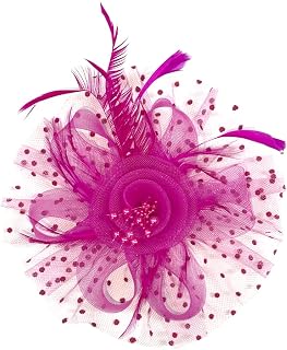 RULTA Fascinators Hats Tea party headpiece feather hat flower with hair clip and headband Suitable for Women.
