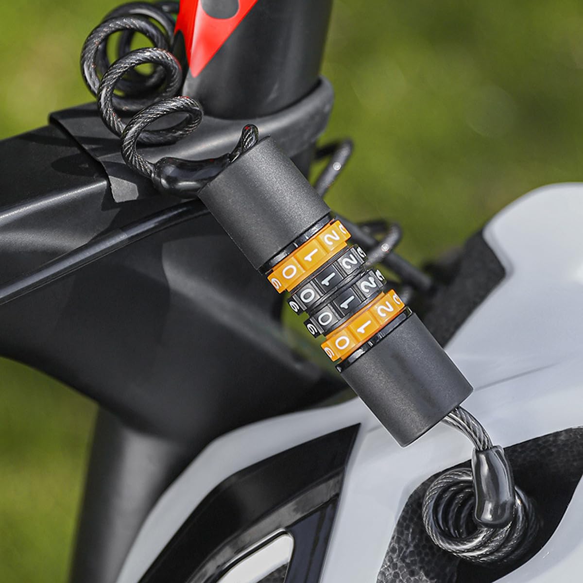 HOUSON Helmet Lock 150cm, Black Bike Cable Lock with 4-Digit Code for Motorcycle Bicycle, Stroller - Image 4