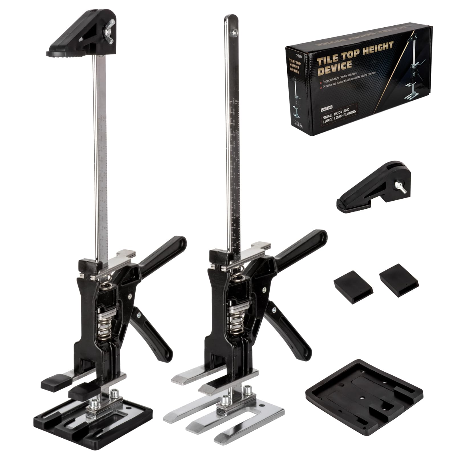 2 pezzi Sollevatore per Pannelli di Livellamento a Risparmio di Lavoro,400kg/880lbs,per Pavimenti, Porte, Installazione di Armadi, Sollevatori per Cartongesso, con Scala (39cm)