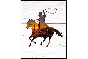 Western Wall Art: Roping Silhouette for Rodeo Fans