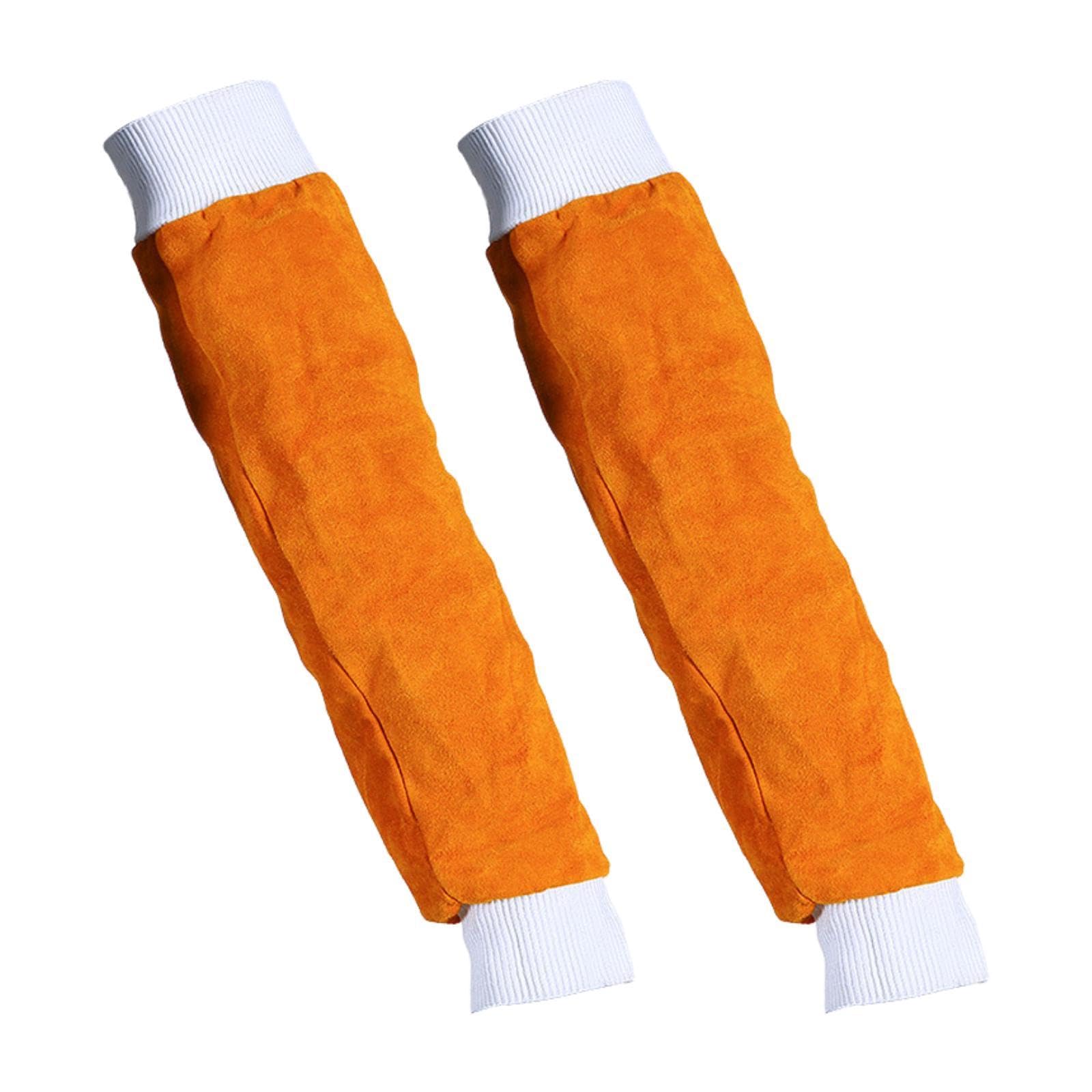 Manguitos de soldadura, protección contra el calor y las chispas, 57 cm, piel sintética, protección contra el calor y las chispas para soldadura y molienda