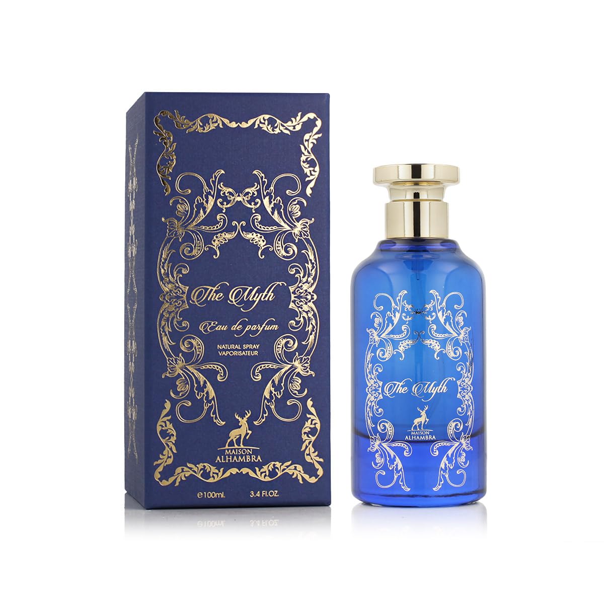 Maison Alhambra The Myth for Unisex Eau de Parfum Spray, 3.40 Ounces / 100 ml